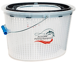 AL-012 / 8 litre oval süzgeçli balıkçı kovası ŞEFFAF